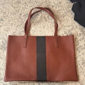Brown and Black Vince Camuto Tote Bag
